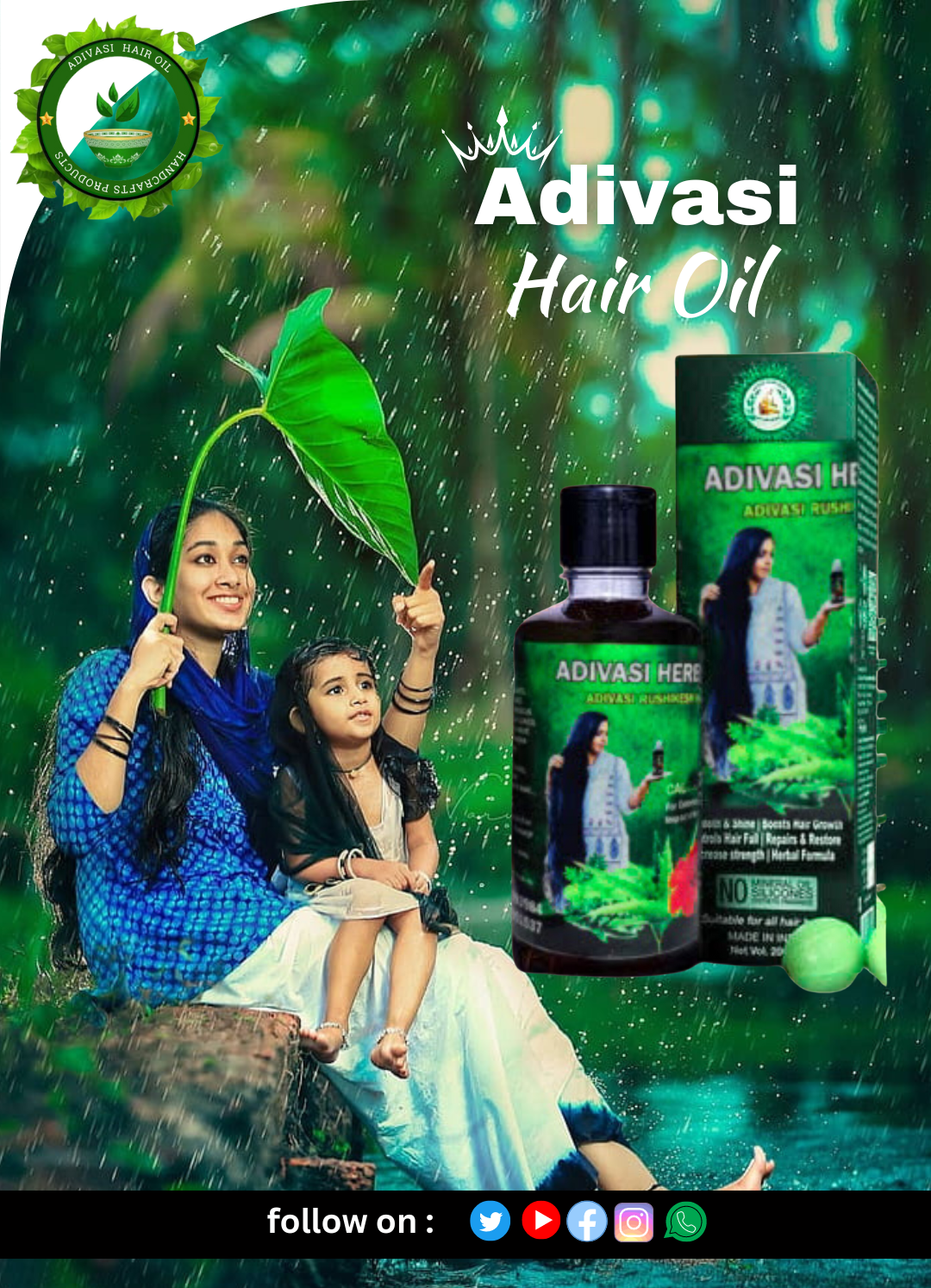 🔻250ML Adivasi Hair Oil (45 DAYS TRAIL PACKAGE)
